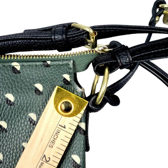 Olive Green Crossbody Bag Black-Cream Color Block -Triple Pockets-Stylish Tassle - Picture 12 of 12